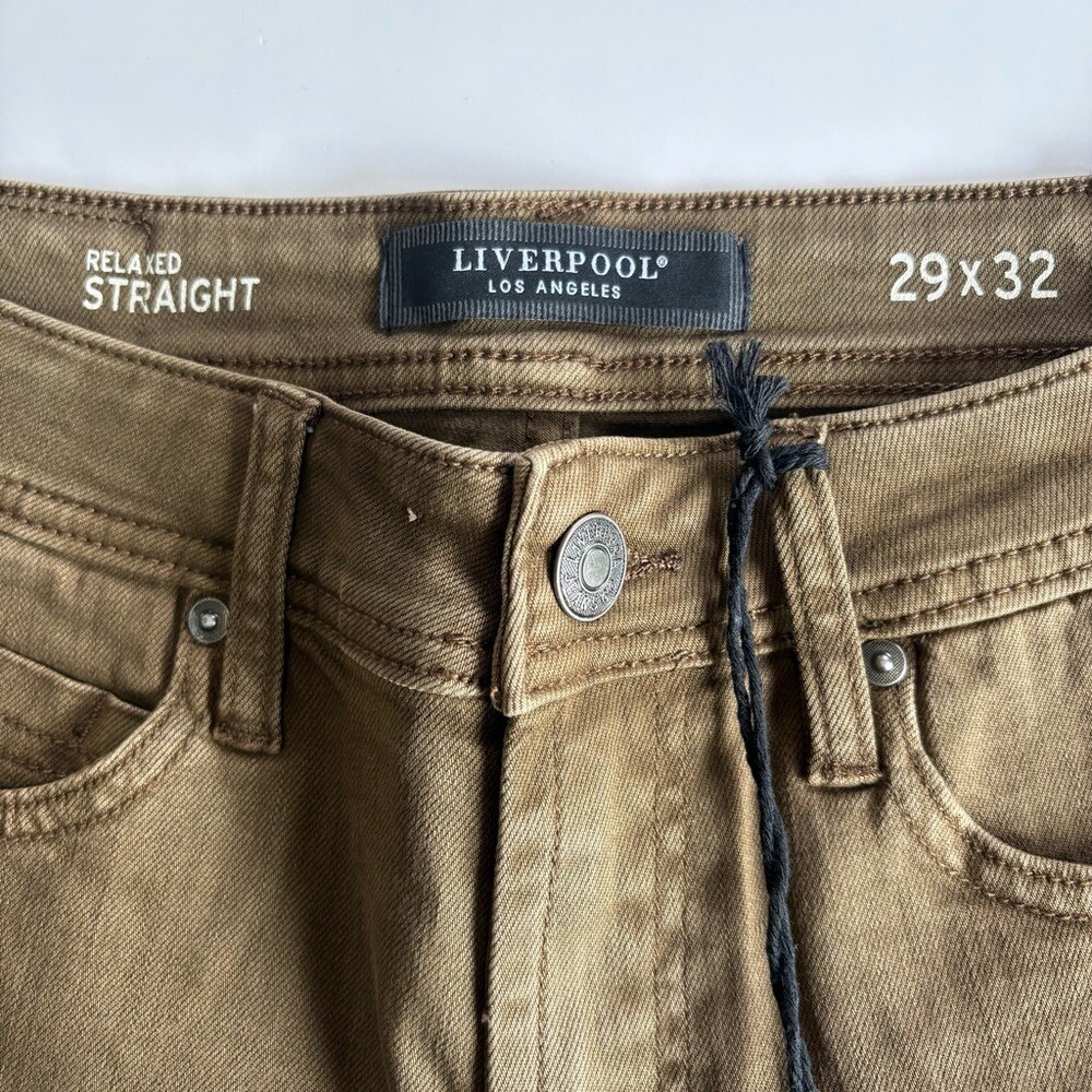 Liverpool Men's 29x32 Tobacco Brown Relaxed Straight Khaki Pants NEW - Picture 3 of 9
